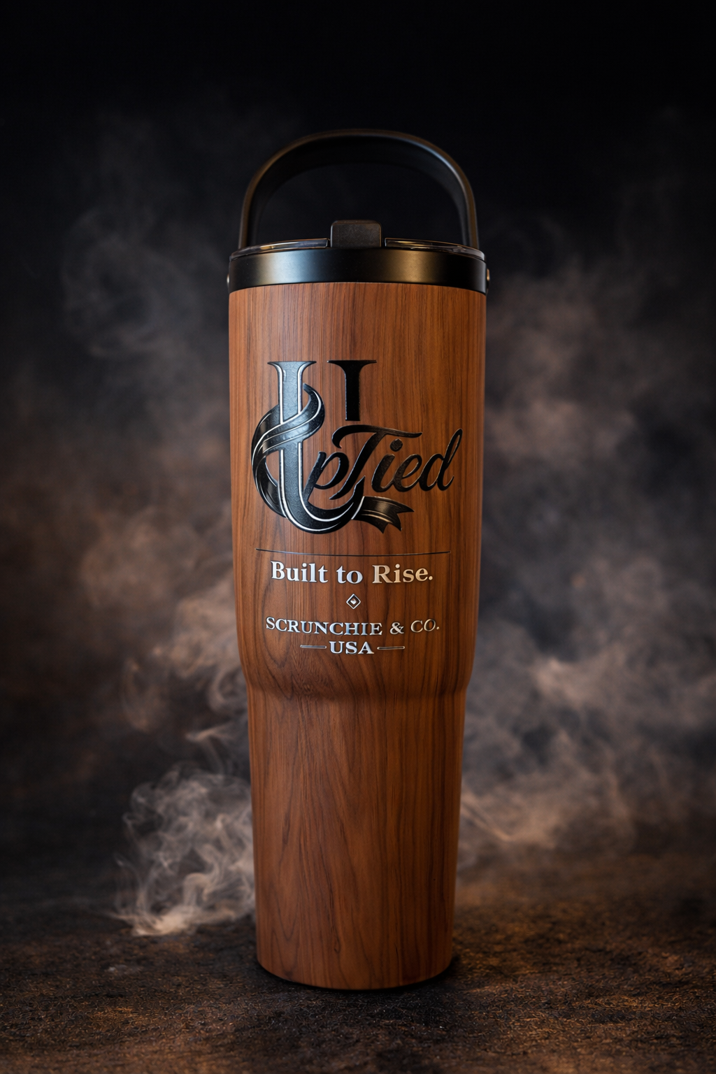 UpTied “Built to Rise” Walnut Woodgrain 30oz Insulated Tumbler | Corkcicle Drinkware
