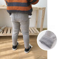 Winter Children'S Jeans Boys and Girls' Solid Color Thin Velvet Elastic Belt Jeans Infant Elastic Denim Pants 1-6Y