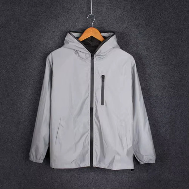 New Full Reflective Jacket Men / Women Harajuku Windbreaker Jackets Hooded Hip-Hop Streetwear Night Shiny Zipper Coats Jacke