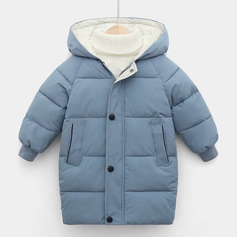 Kids Jackets Baby Boys Thicken Jackets Winter Girls Hooded Coats for 2-10Yrs Teen Children Long Outerwear Kids Thick Snowsuit
