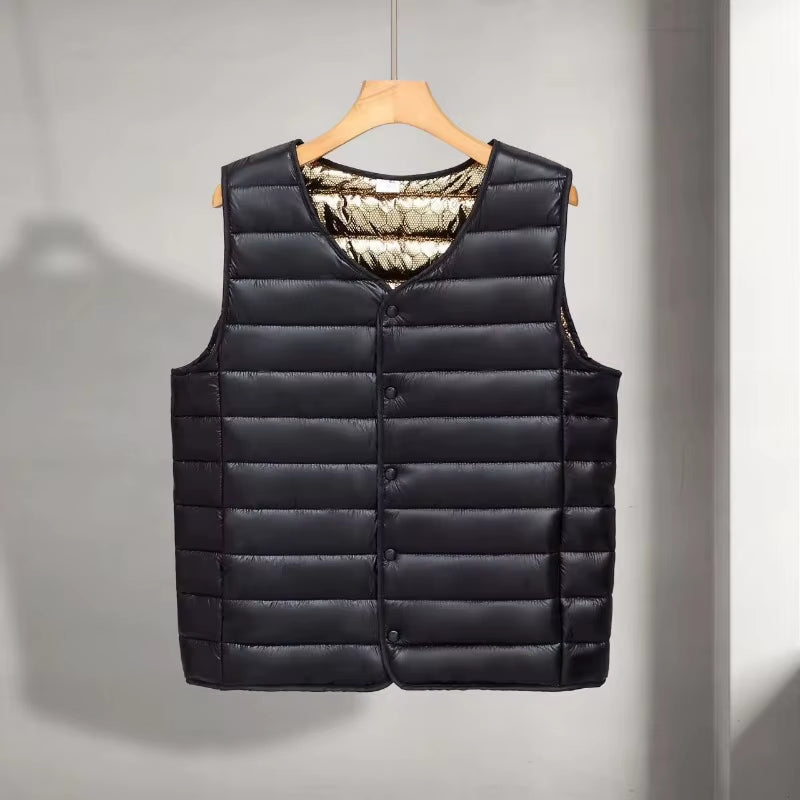 Black Gold Graphene Heating Vest for Men Lightweight Winter Vests Self Warming Thin Leisure Sleeveless Jackets Man