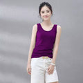Women Slim Tank Tops Sexy Lady Sleeveless Solid Color Student Vests PXFZ-005