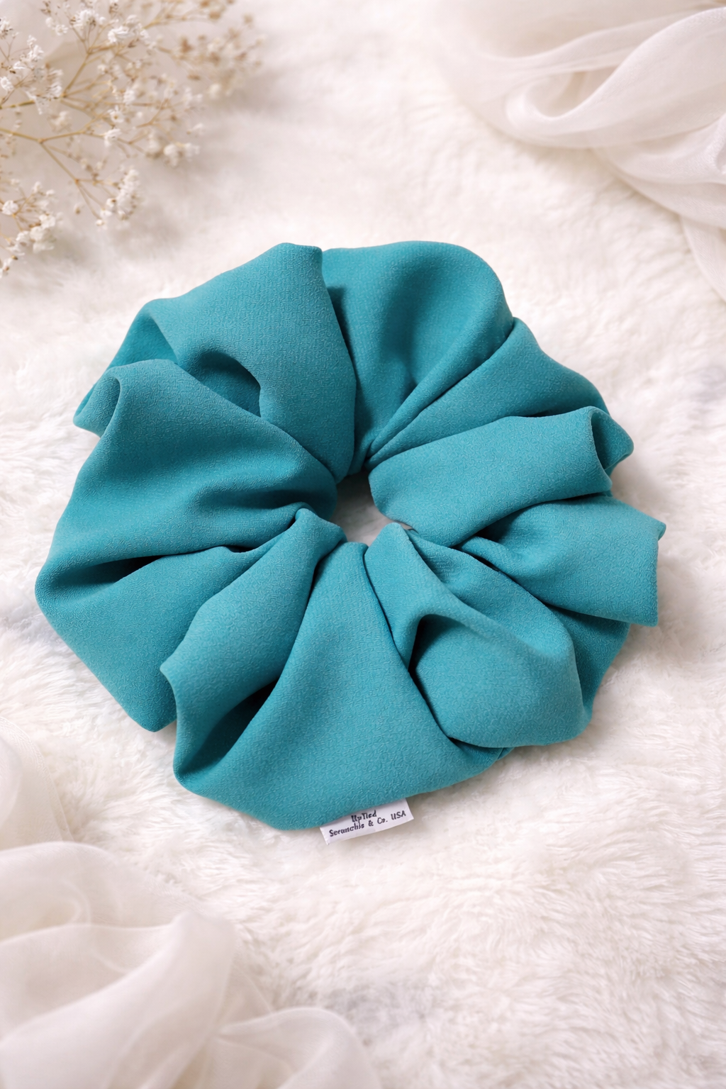 Still With Me - Oversized Teal Rayon Scrunchie (XXL)