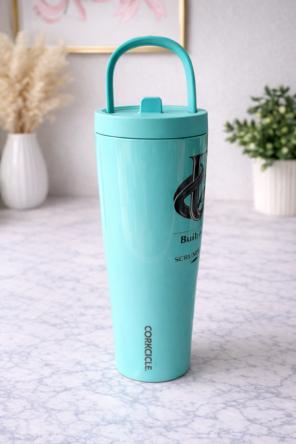 30oz Corkcicle Teal Insulated Tumbler with Carrier Handle – UpTied “Built to Rise” Stainless Steel Travel Cup