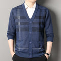 Vintage Men Knitted Sweaters Cadigan Men'S Casual Fashion Button up Cardigans Jackets Autumn Winter Jumper Coat