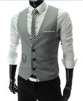 2026 New Grey Dress Vests Slim Fit Mens Suit Vest Casual Sleeveless Waistcoat Gilet Homme Formal Business Jacket Male