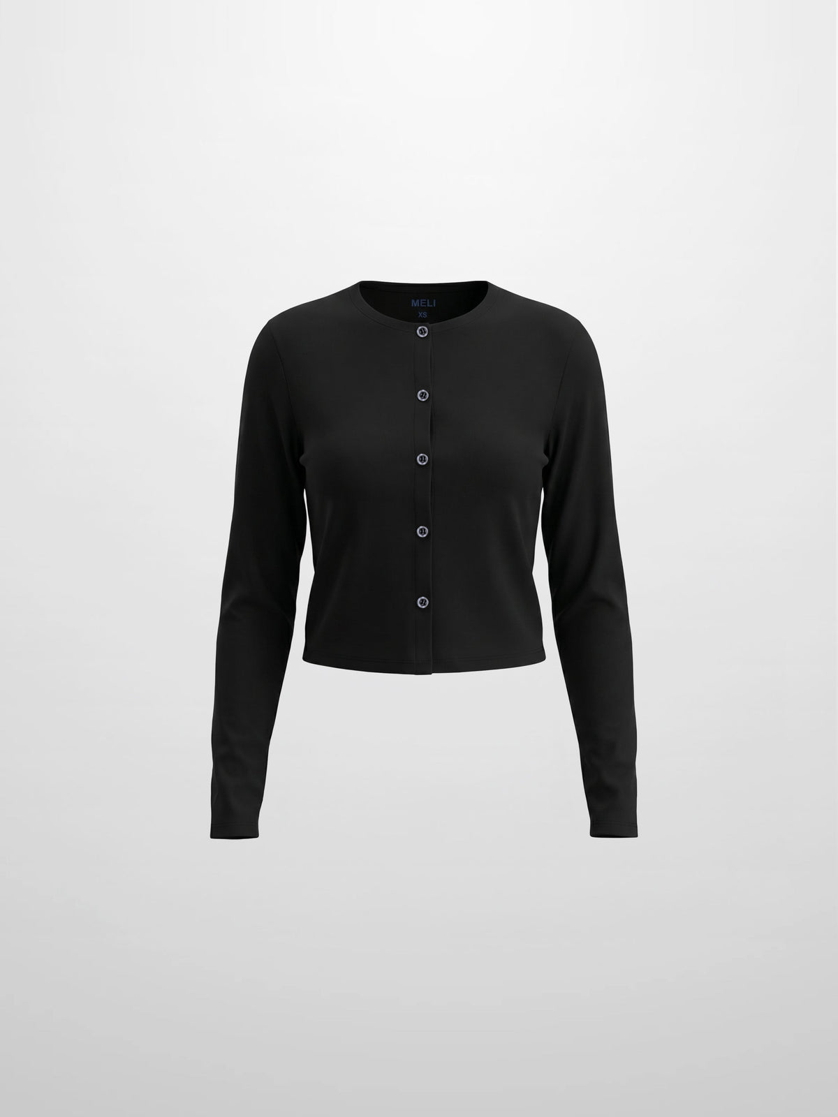 Crop T-Shirt Cardigan-Black-1