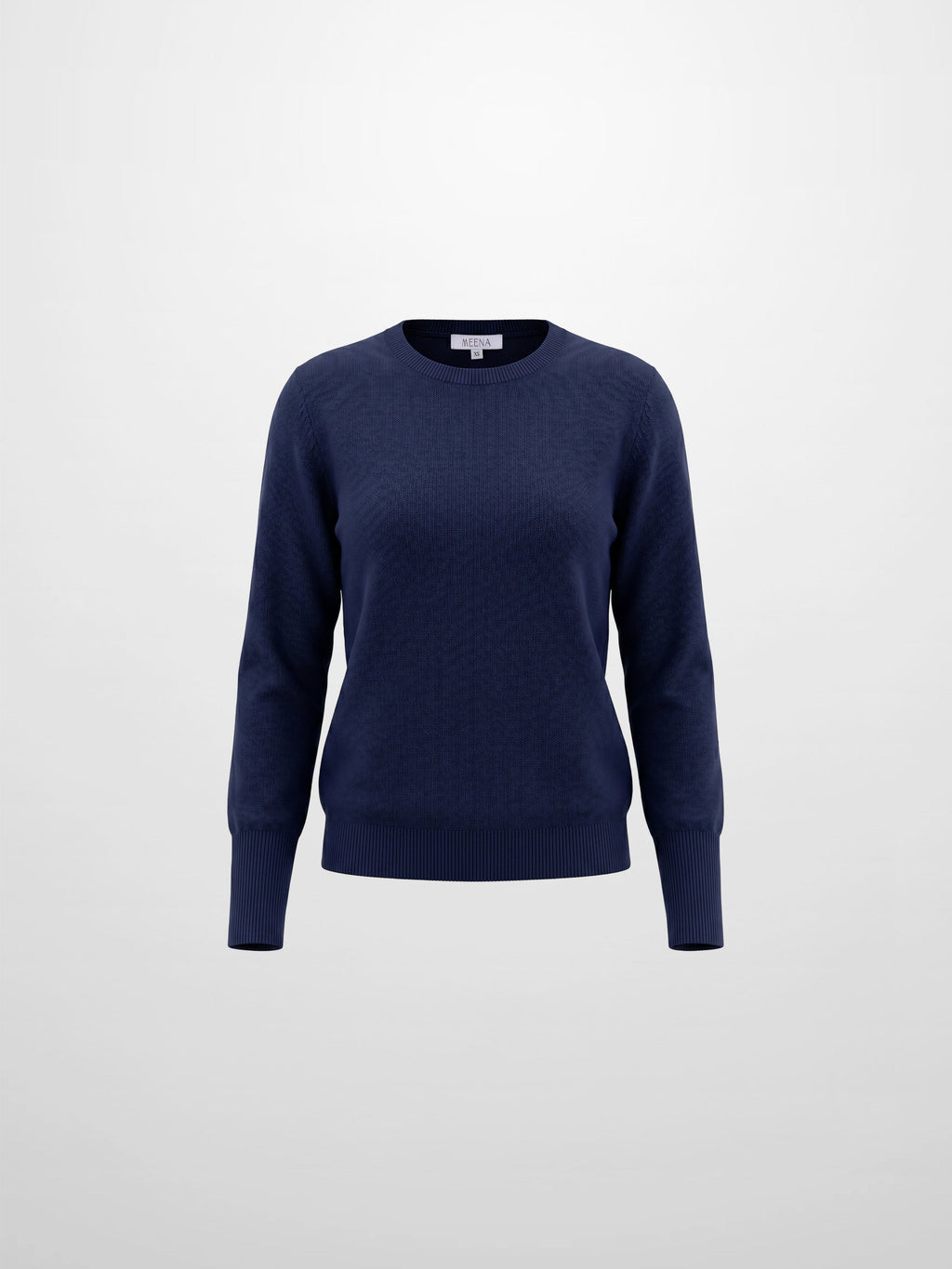 High Cuff Crew Sweater-Navy-1