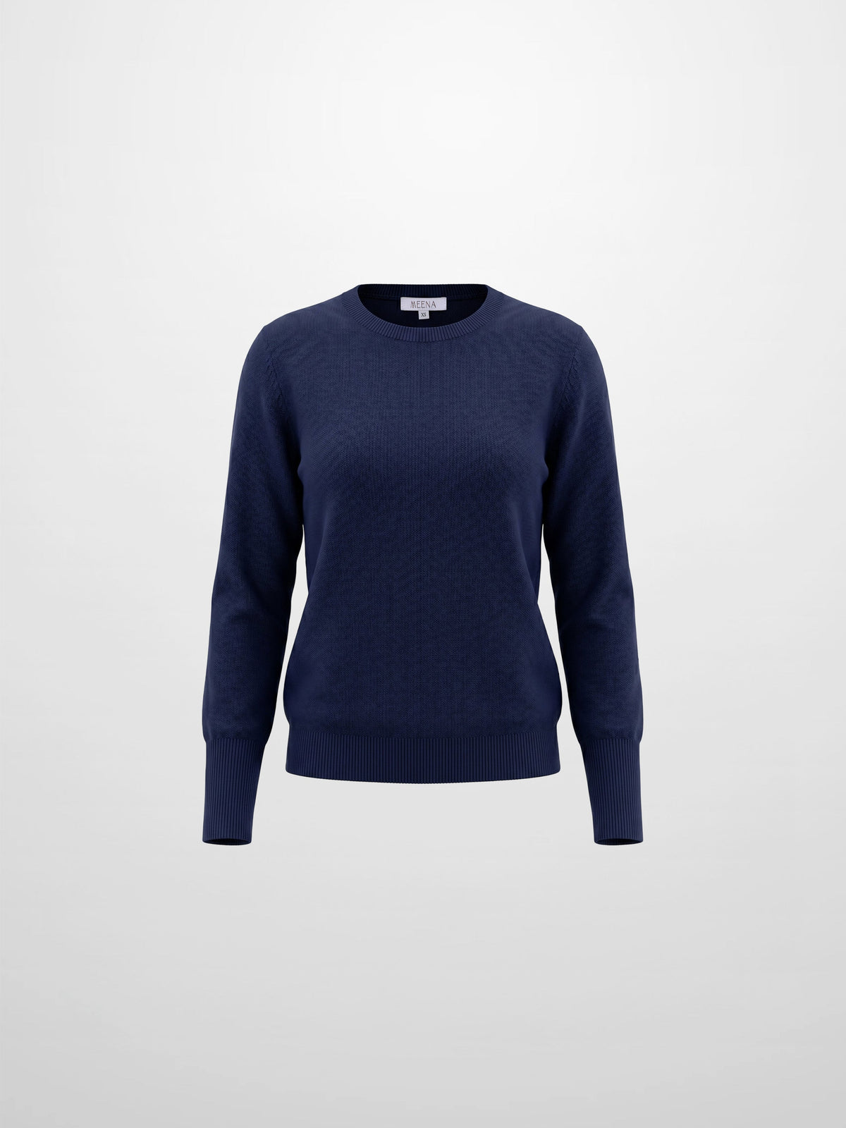 High Cuff Crew Sweater-Navy-1