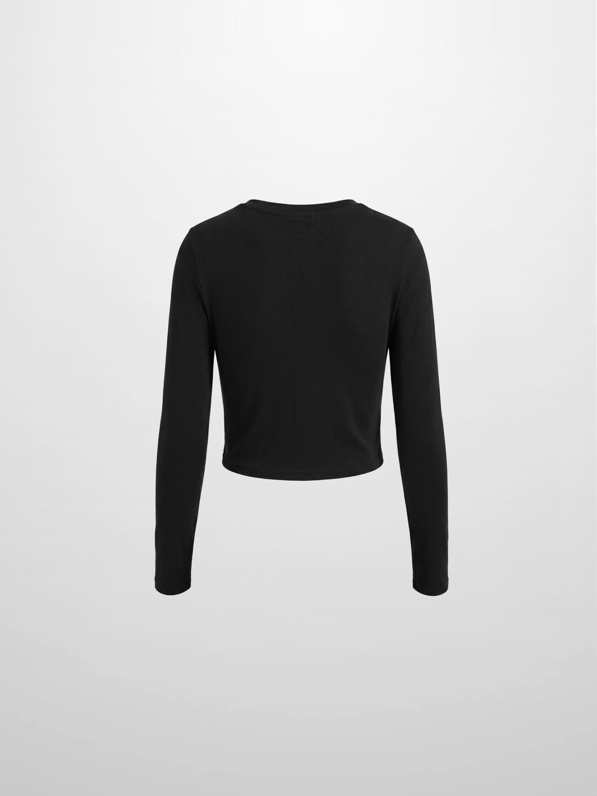 Crop T-Shirt Cardigan-Black-2