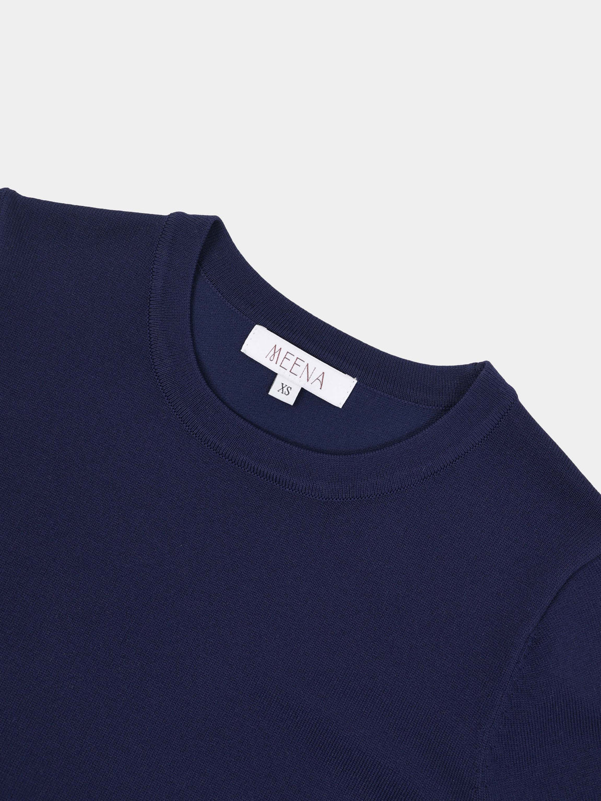 High Cuff Crew Sweater-Navy-3