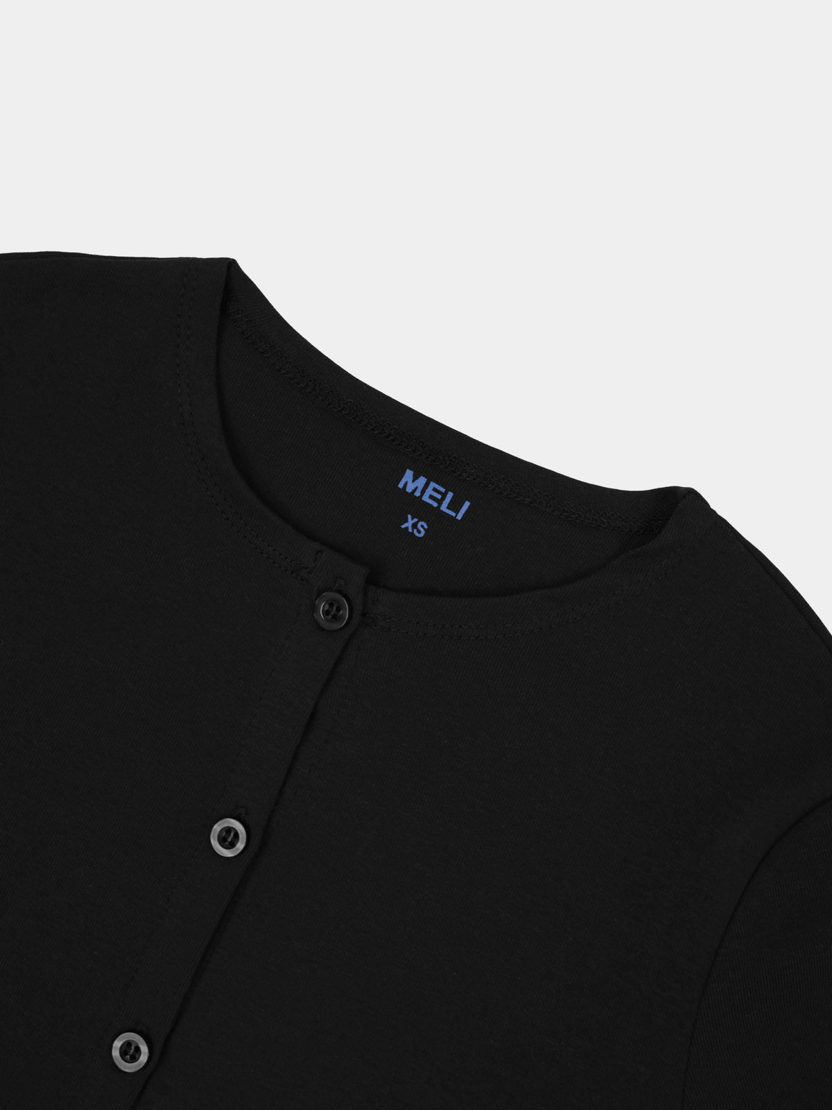 Crop T-Shirt Cardigan-Black-3