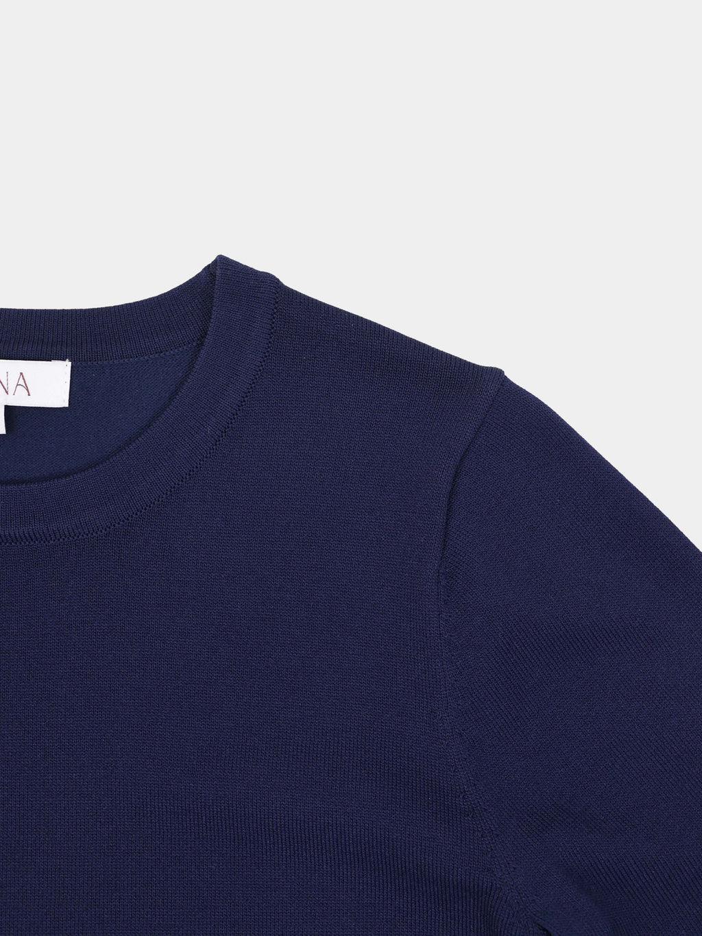 High Cuff Crew Sweater-Navy-4