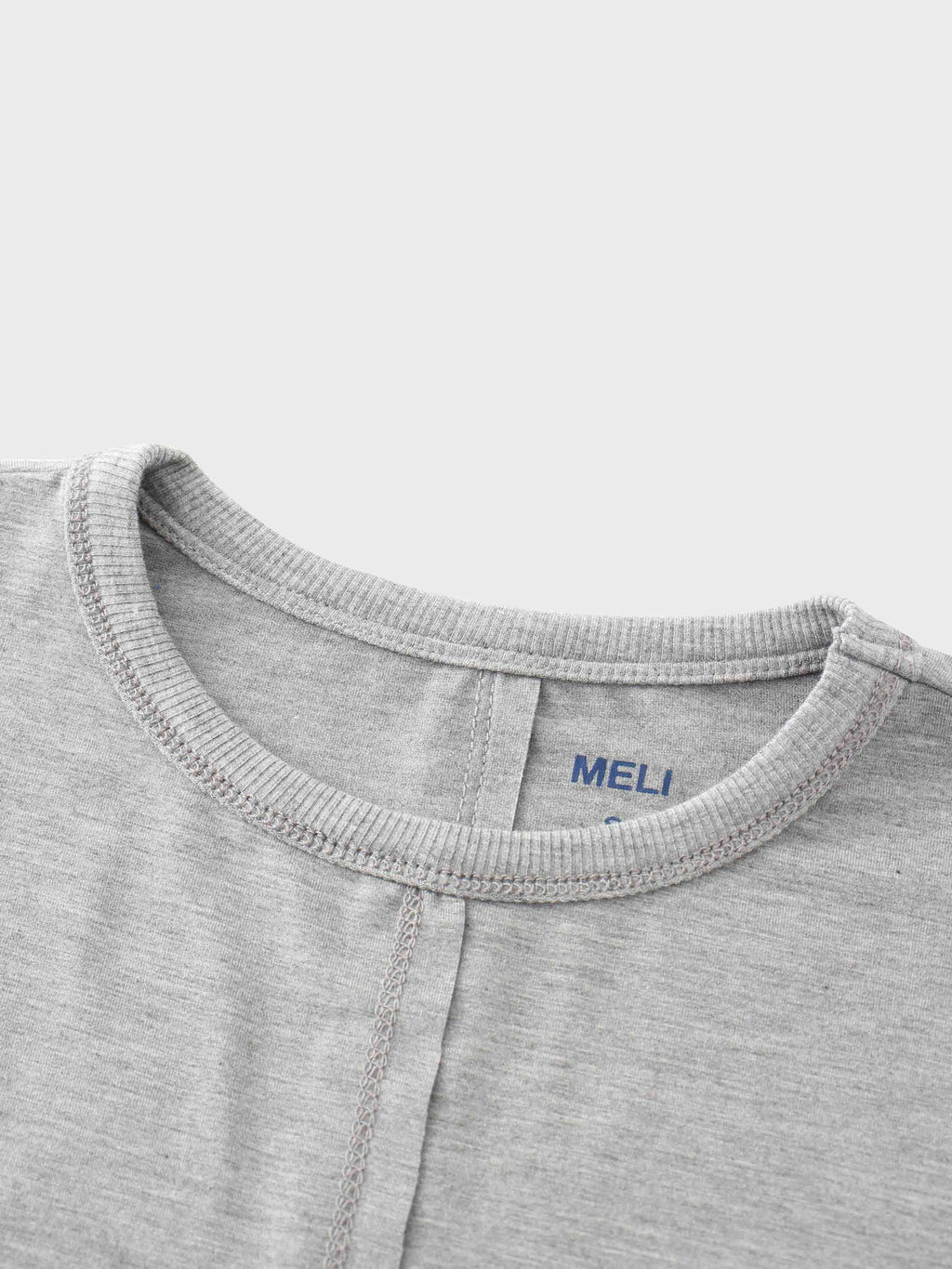 RIBBED BOTTOM T-SHIRT-HEATHERED GREY-2