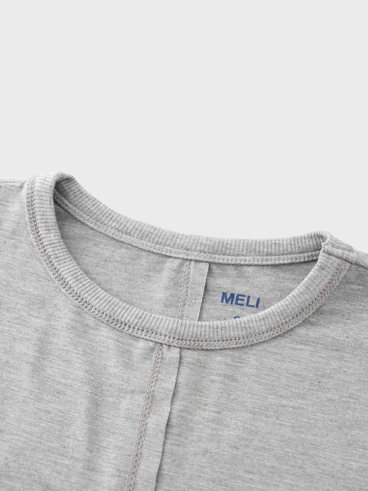 RIBBED BOTTOM T-SHIRT-HEATHERED GREY-2