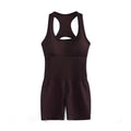 Fashion Sleeveless Yoga Jumpsuits for Women Summer Casual Backless Bodycon Sport Short Rompers Female Workout Ribbed Playsuit