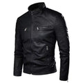 Men'S Jacket Fashion Mens Vintage Leather Jackets Casual Men Faux Leather Motorcycle Jackets Biker Zipper Pockets Coats