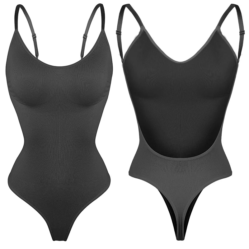 MISSMOLY Womens Backless Bodysuits Shapewear Thong New Tummy Control Butt Lifter Body Shaper Corset Slimming Camisole Tops