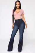 2020 Hot Sale Woman Denim Flare Pants High Waist Slim Stretch Jeans Casual Bootcut Jeans Top Quality Wholesale Price