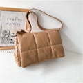 2021 Winter Fluffy Ladies Shoulder Bag Quilted Plaid Luxury Designer Handbag Minimalist Female Flap Crossbody Bags
