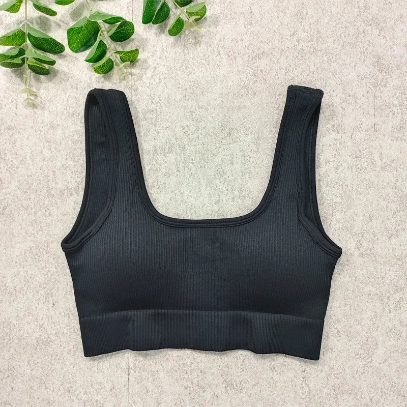 Ribbed Sports T-Shirts Woman Long Sleeve Top Seamless Yoga Shirts for Women Fitness Tops Gym Vest Workout Bra Sportswear Female
