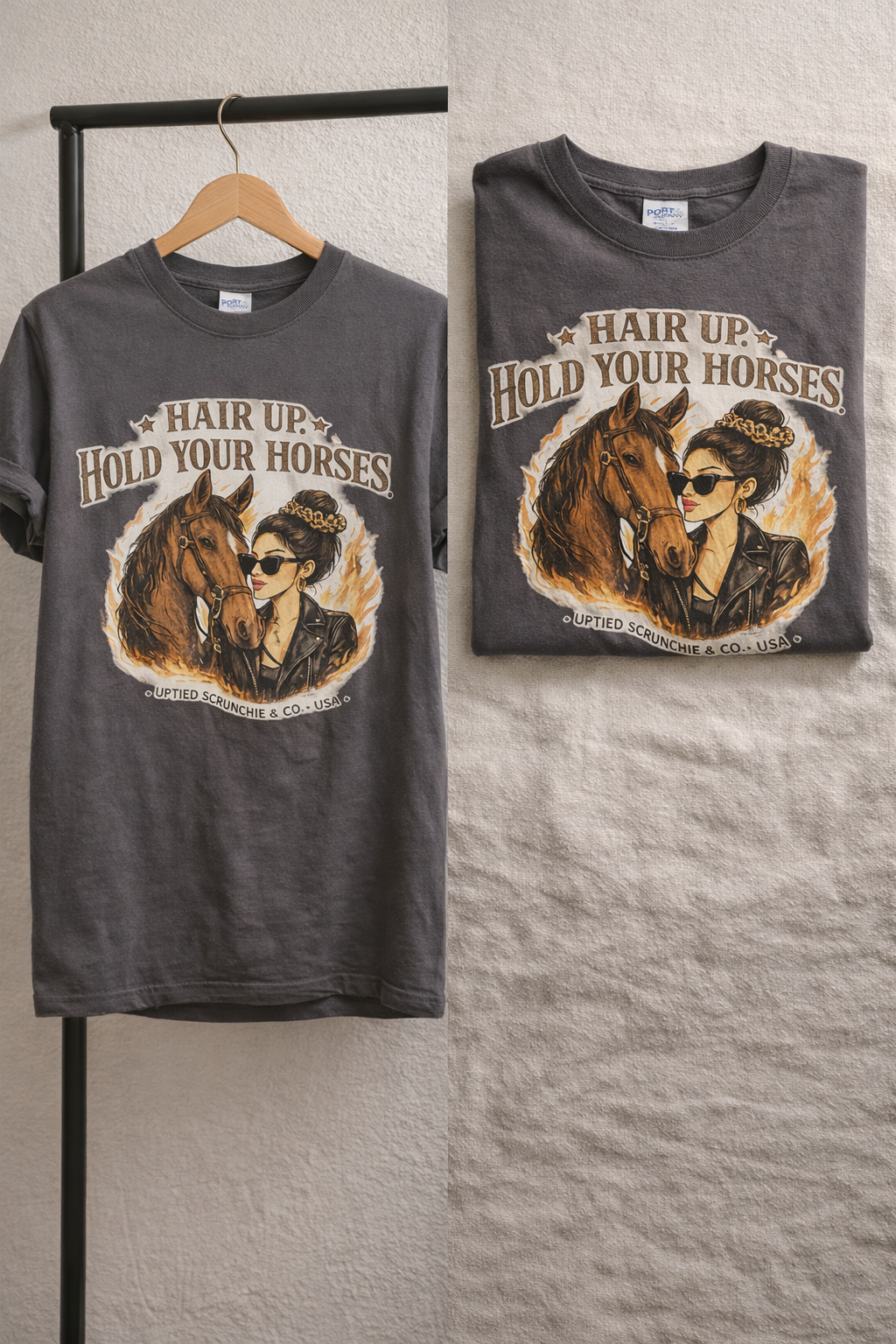 Hold Your Horses – Graphic Tee | Hair Up Western Style, Everyday Attitude