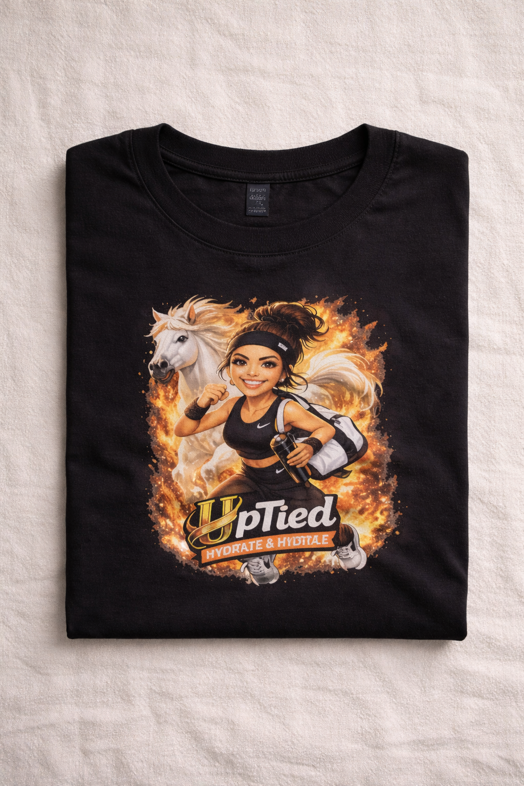 UpTied – Hustle & Hydrate Graphic T-Shirt | Active Lifestyle Tee