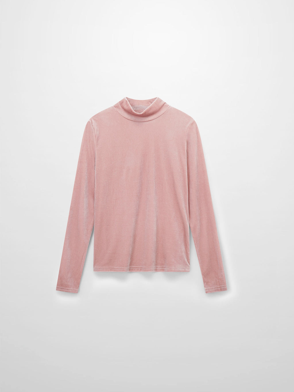 Velour Mock Neck Turtleneck-Blush-0