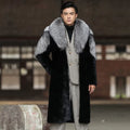 Men'S Imitation Mink Coat Winter Warm Long Trench Coat Fur Large Size
