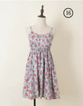 Summer New 2024 Fashion Women Slim Cotton Sundresses Dot Suspenders Floral Printed Dress Casual Tank Dress Halter Tops 1-22Color