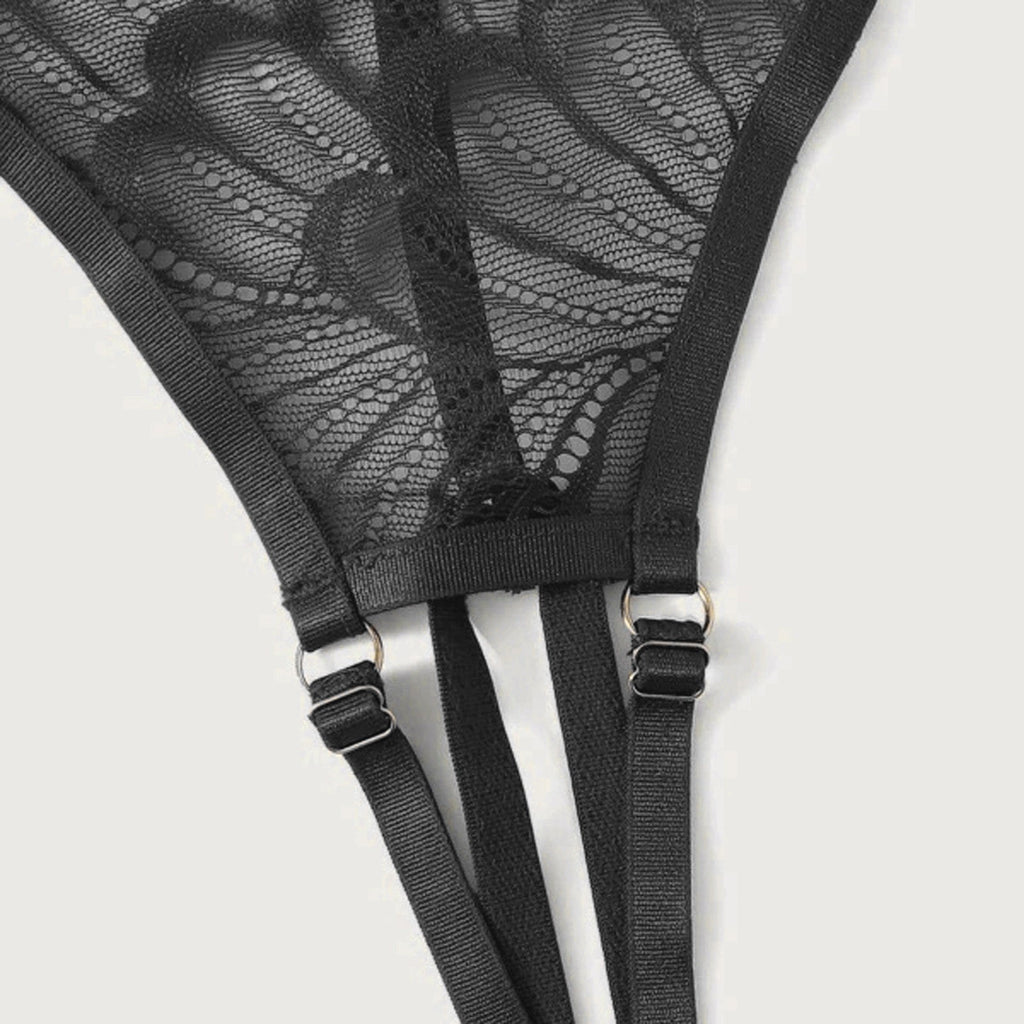 2-Piece Peek-a-boo Bra and Crotchless G-String Set - S/M/L/XL-1