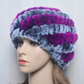 2026 Outdoor Winter Good Elastic Real Fur Hat Women Knitted Natural Rex Rabbit Fur Skullies Cap Warm Soft Real Fur Beanies Hats