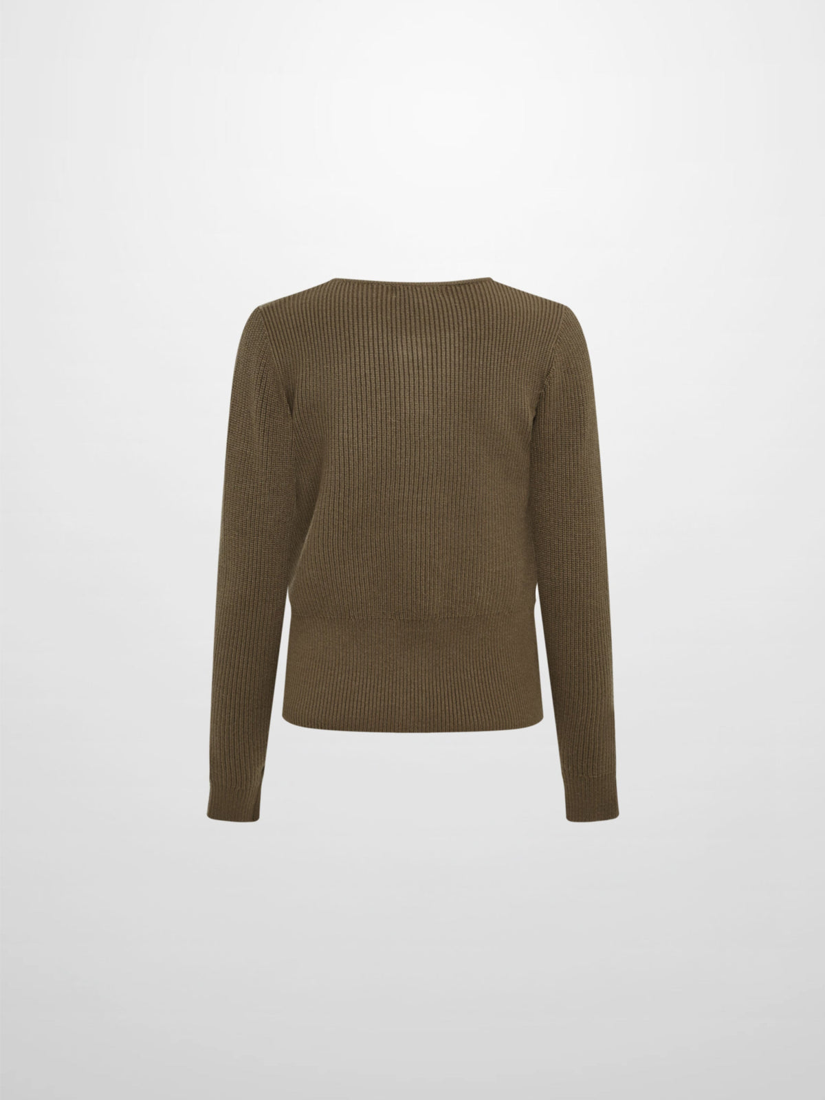 Boxy Crew Neck Button Down Cardigan - Olive-1