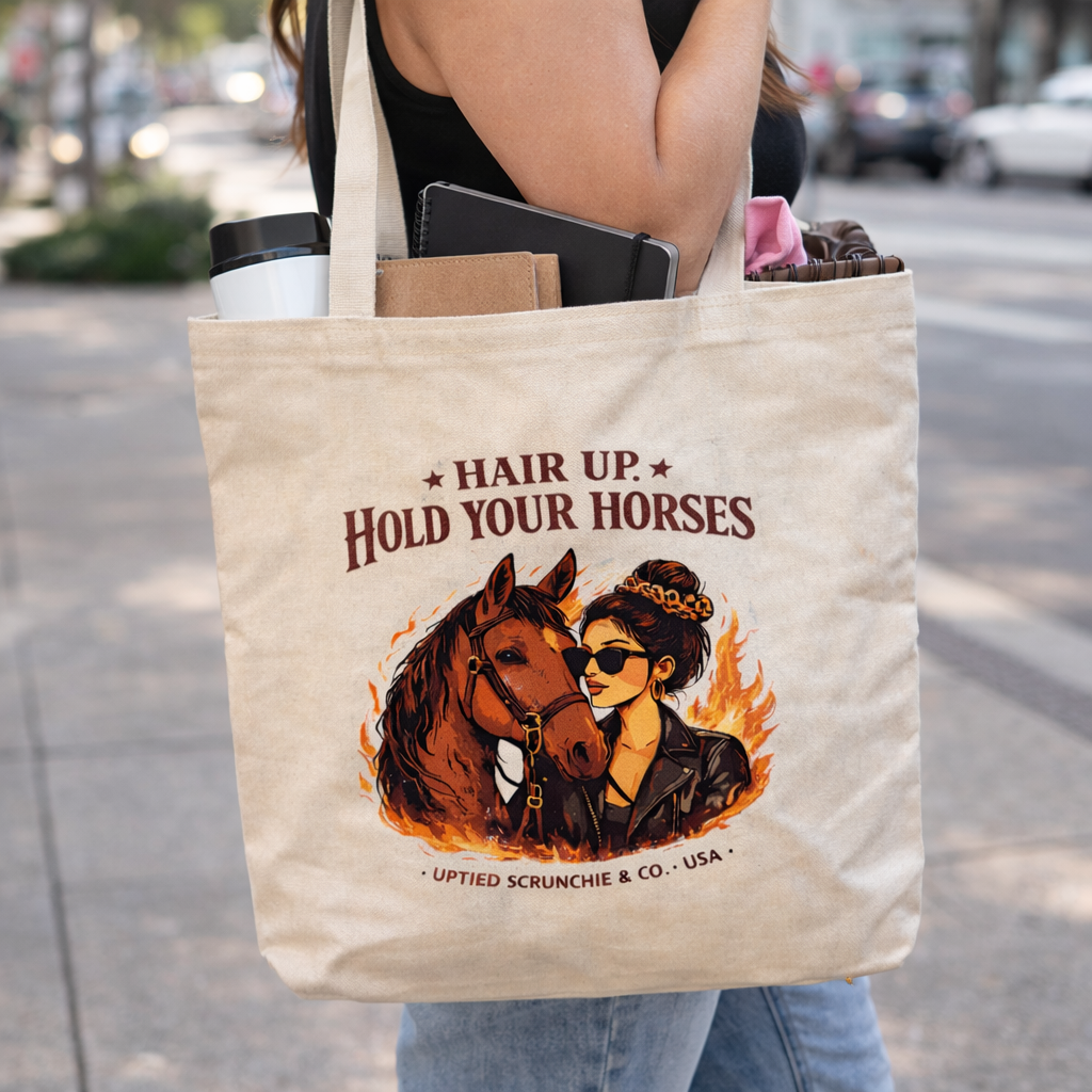 Hold Your Horses XL oversized brown cotton scrunchie - UpTied Scrunchie Co