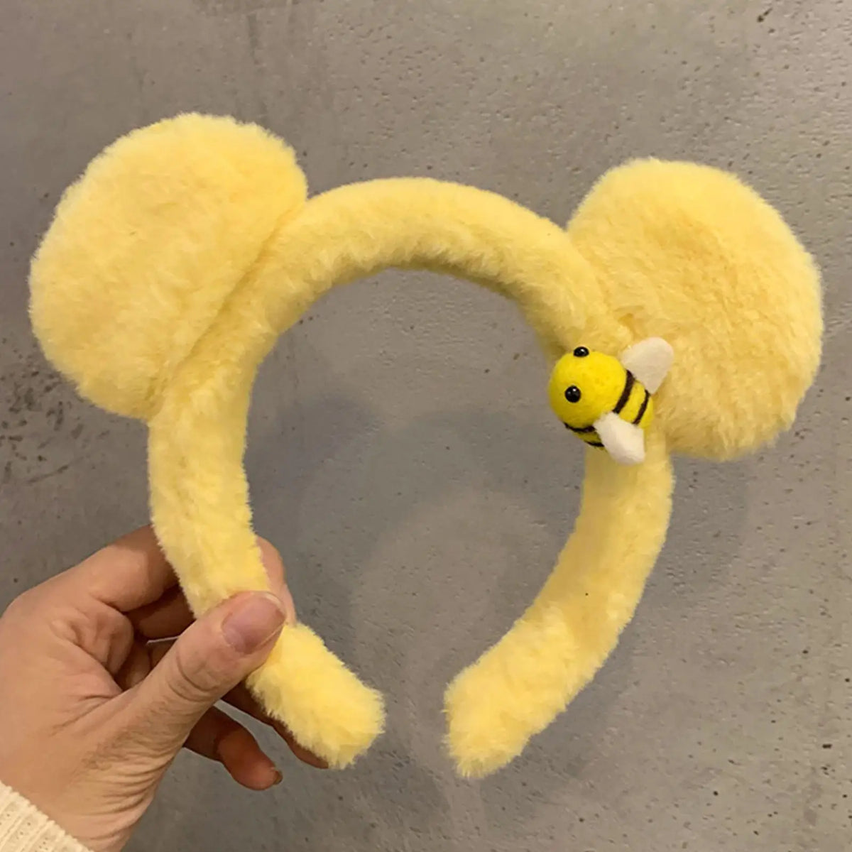 Yellow Bear Ear Plush Headband Soft Plush Hair Hoop Lovely Animal Headbands Cosplay Hoops Fashion Hair Accessories