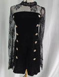 Temperament Bodysuits 2025 Women Clothing Tunic Fashion Patchwork Jumpsuit 2025 Ropa Mujer Double-Breasted Black Velvet Rompers