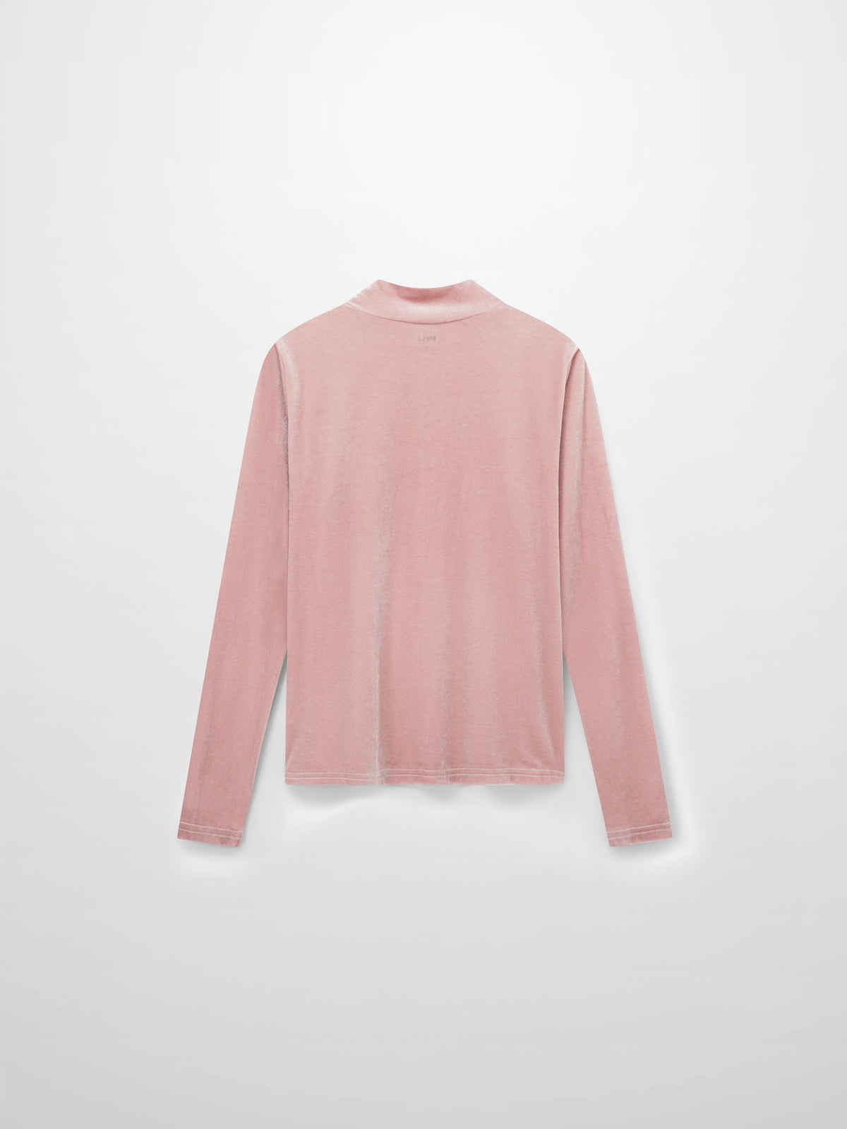 Velour Mock Neck Turtleneck-Blush-1