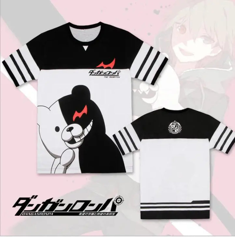 Danganronpa Monokuma Cosplay Costume Unisex Hoodie Sweatshirt T-Shirt Hooded Jacket Daily Casual Coat Game Anime Peripheral