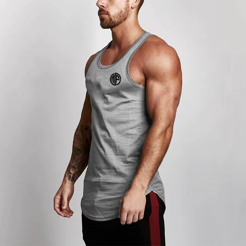 New Brand Clothing Summer Singlets Mens Tank Tops Shirt,Bodybuilding Equipment Fitness Men'S Mesh Stringer Tanktop Vest