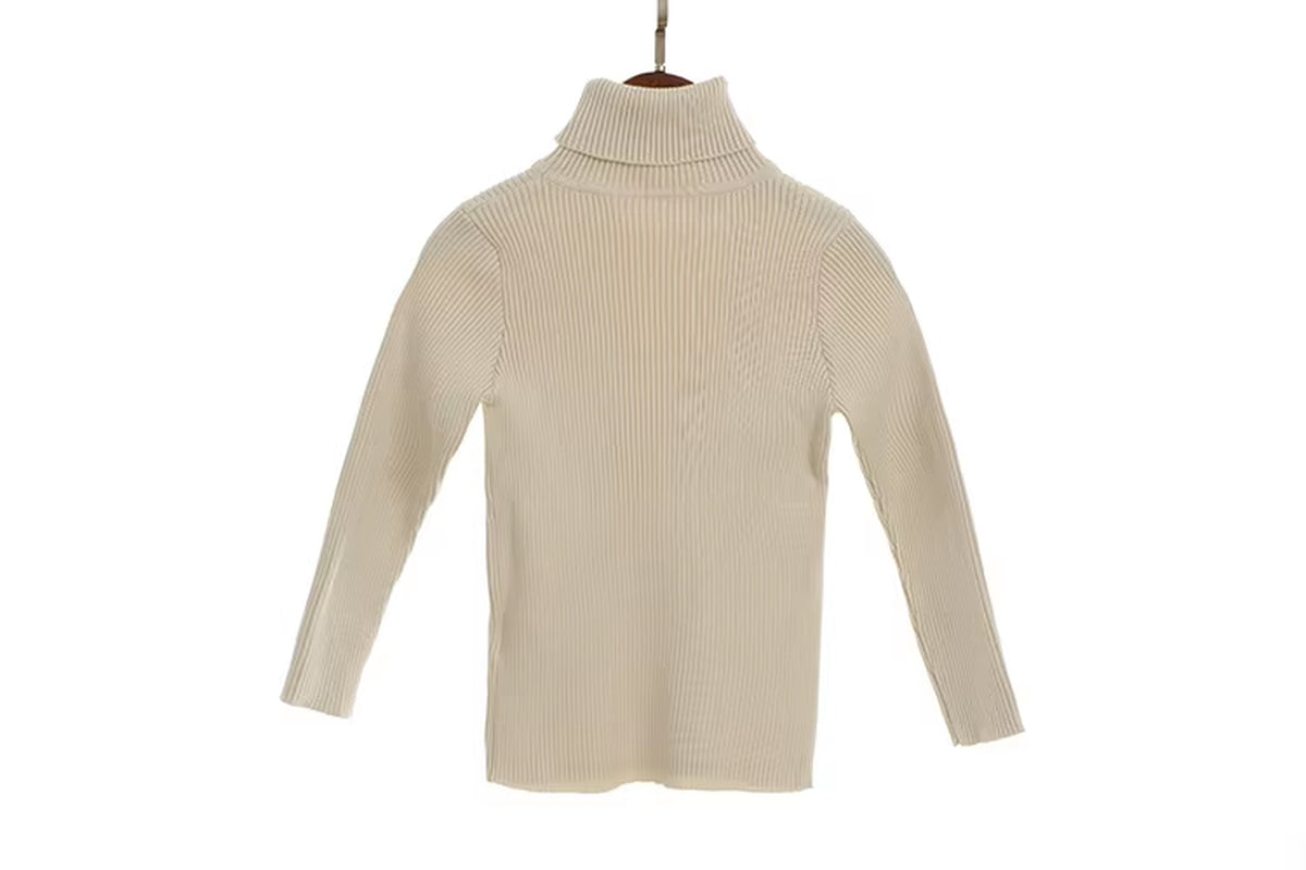 2024 New Sweater Kids Sweaters Autumn Girls Turtleneck Sweaters 1-6Yrs Baby Boys Pullover Winter Knitted Bottoming Boys Sweaters