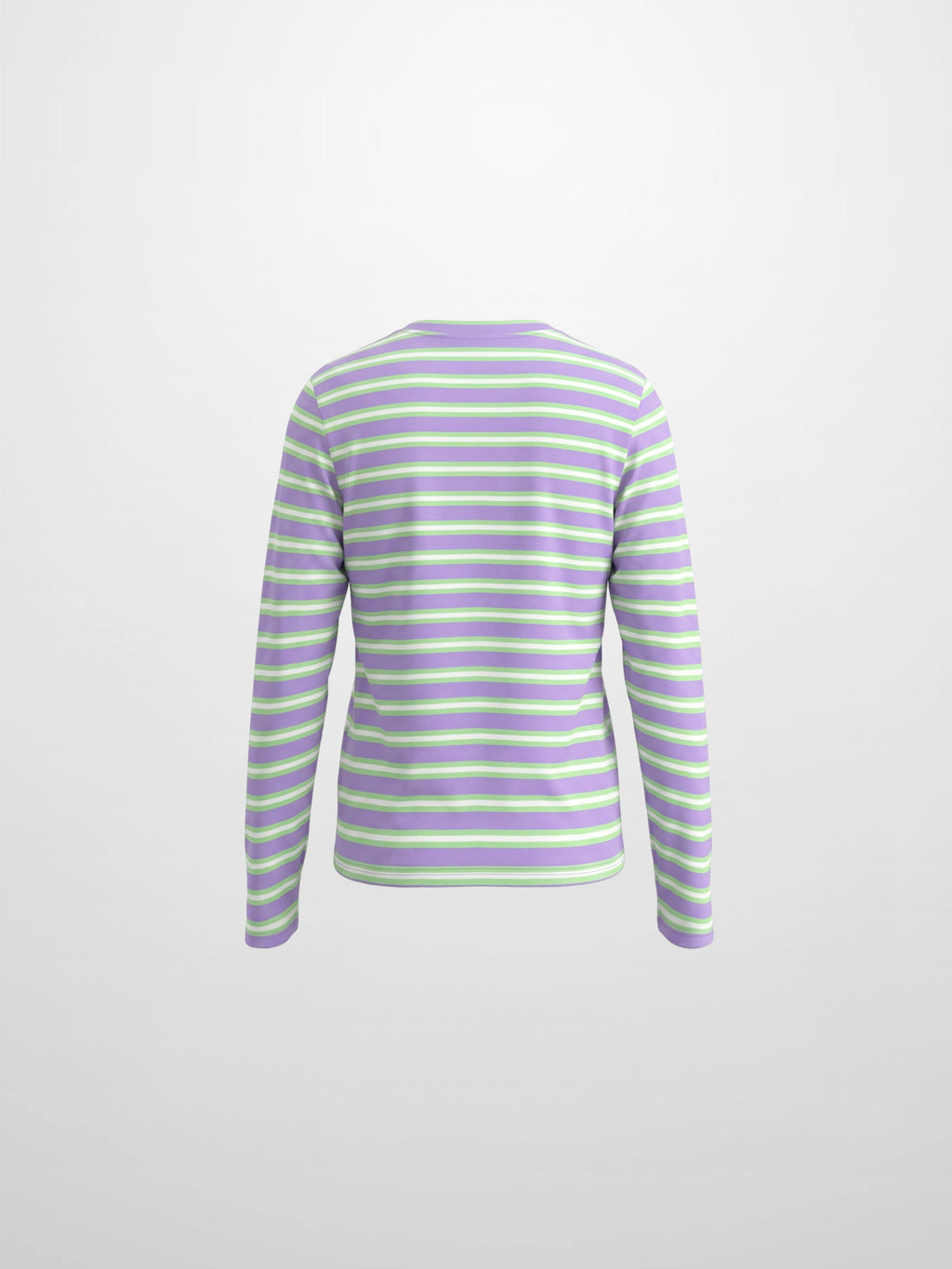 Embroidered Crown Striped Tee-Lavender/Mint/White-2
