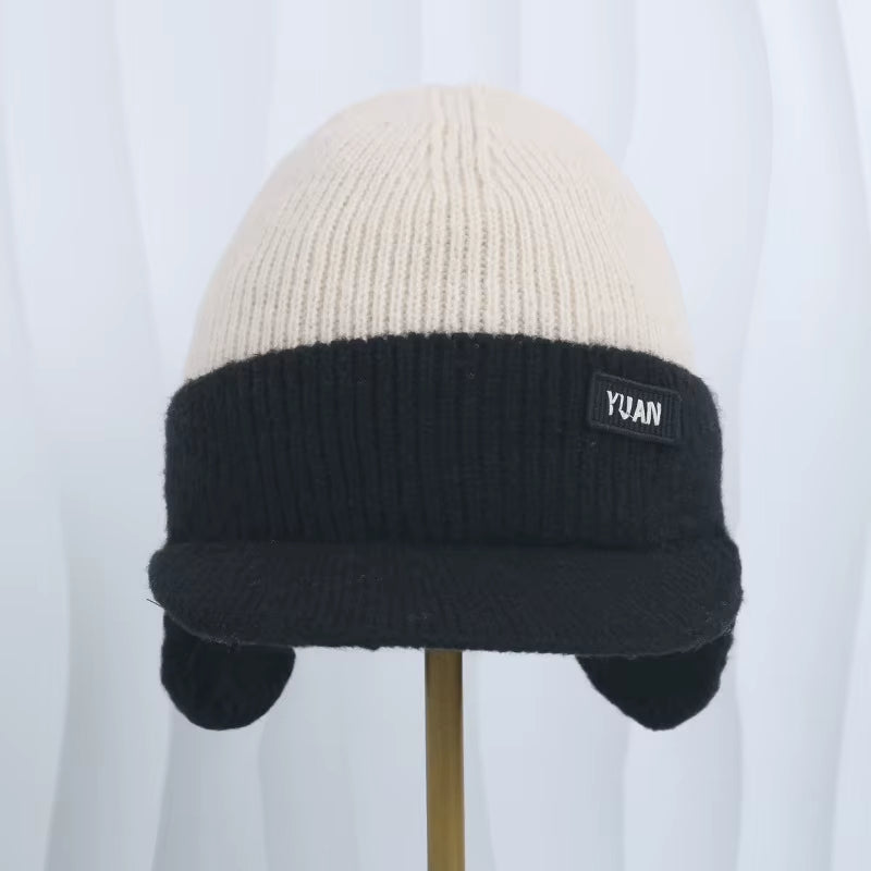 Winter Thermal Knitted Baseball Cap Thickened Ear Protection Warm Hat Windproof Men Women Outdoor Sports Running Hiking Beanie