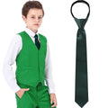 Boys Girls Neckties Kids Zipper Solid Adjustable Accessories Teenager Students Photograph Perform Tie 6-16 Years Old
