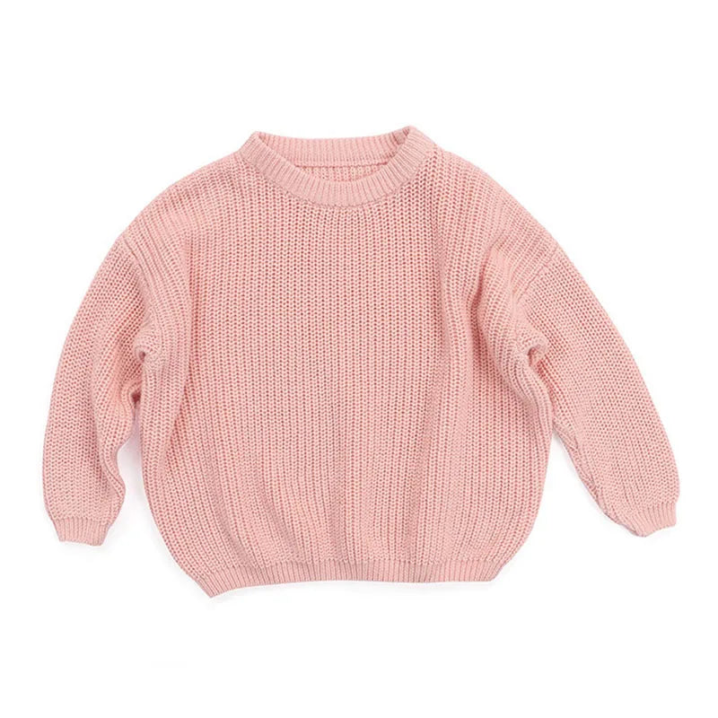 Baby Sweaters Autumn Winter Kids Boys Girls Long Sleeve Pure Color Knit Sweater Baby Kids Boys Girls Pullover Sweaters Clothes