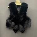 Natural Fox Fur Vest Women Small Real Thick Warm Winter Fur Coat Short Stylish Parkas Stylish Sleeveless Jacket