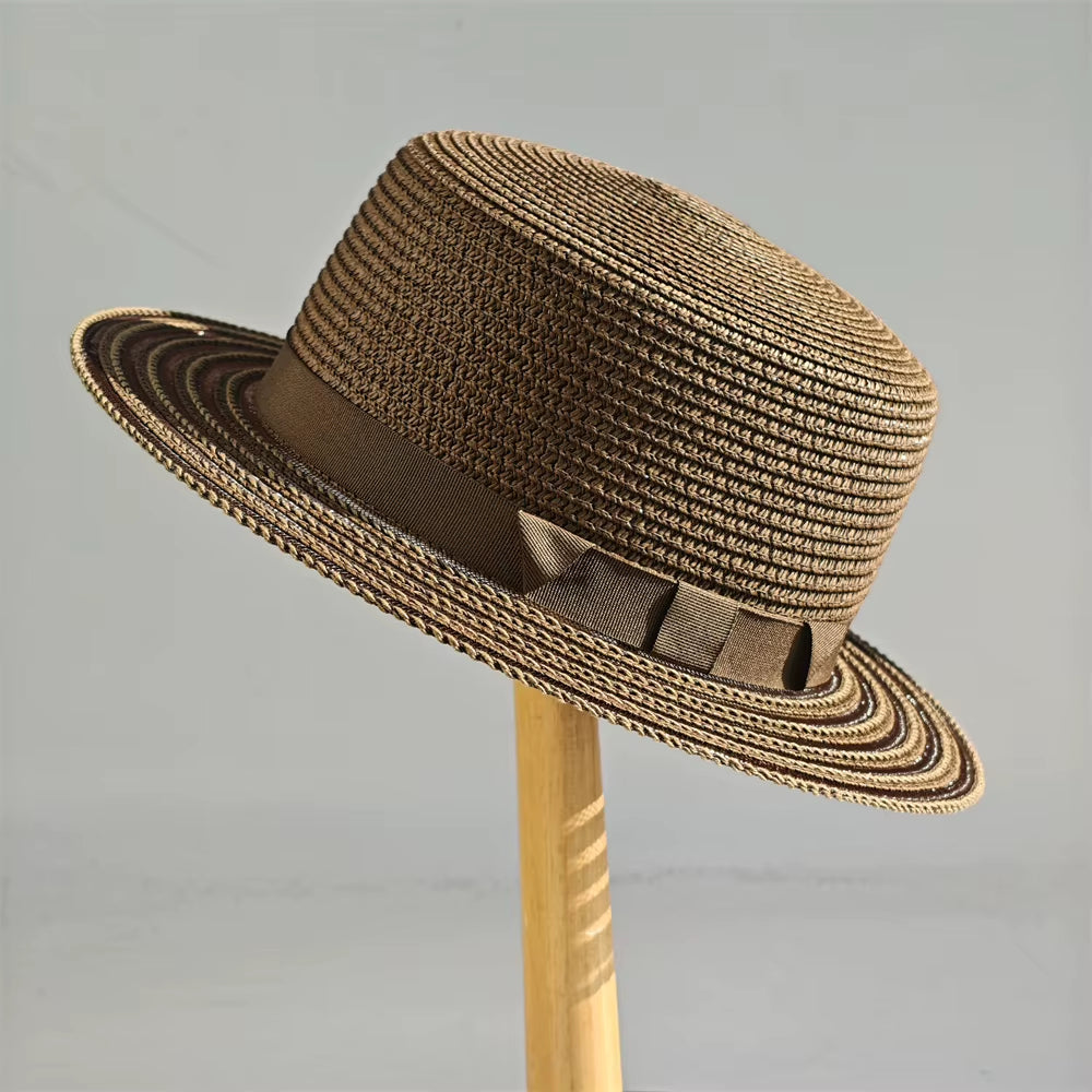 Panama Straw Hat Sun Protection Hat Classic Versatile Beach Hat Openwork Woven Straw Hat Sturdy Papyrus Hat 모자 Sombreros