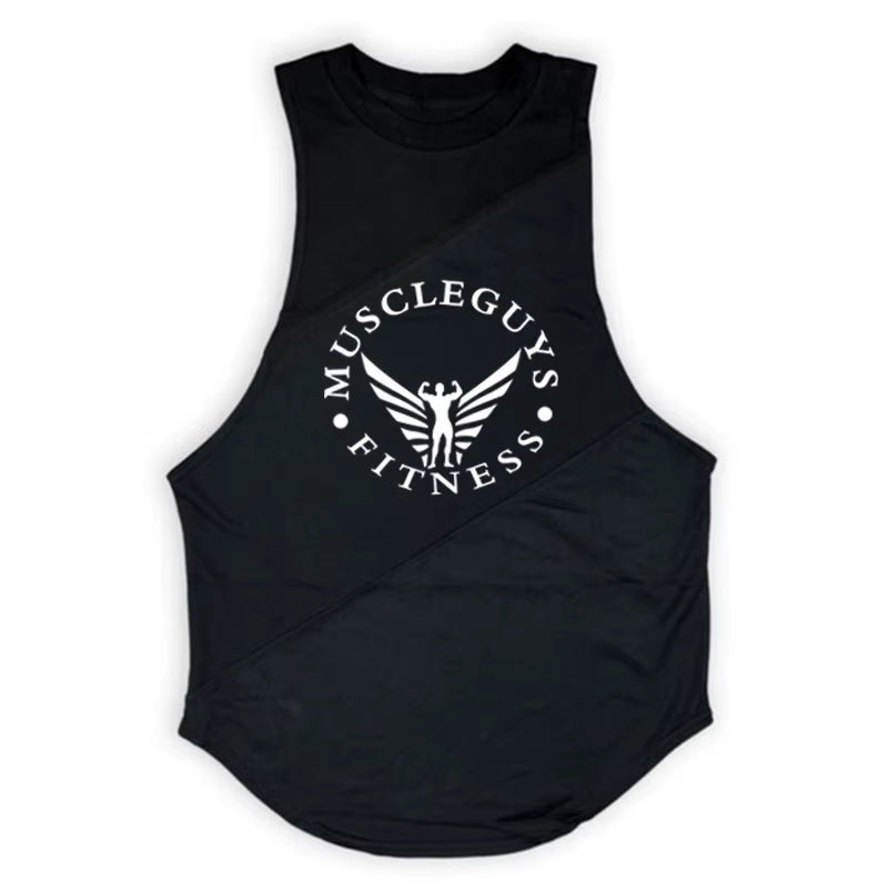 Muscle Guys Brand Bodybuilding Stringer Tank Tops Hoodies Tanktops Fitness Men Gym Clothing Sleeveless Shirts with Hoodie