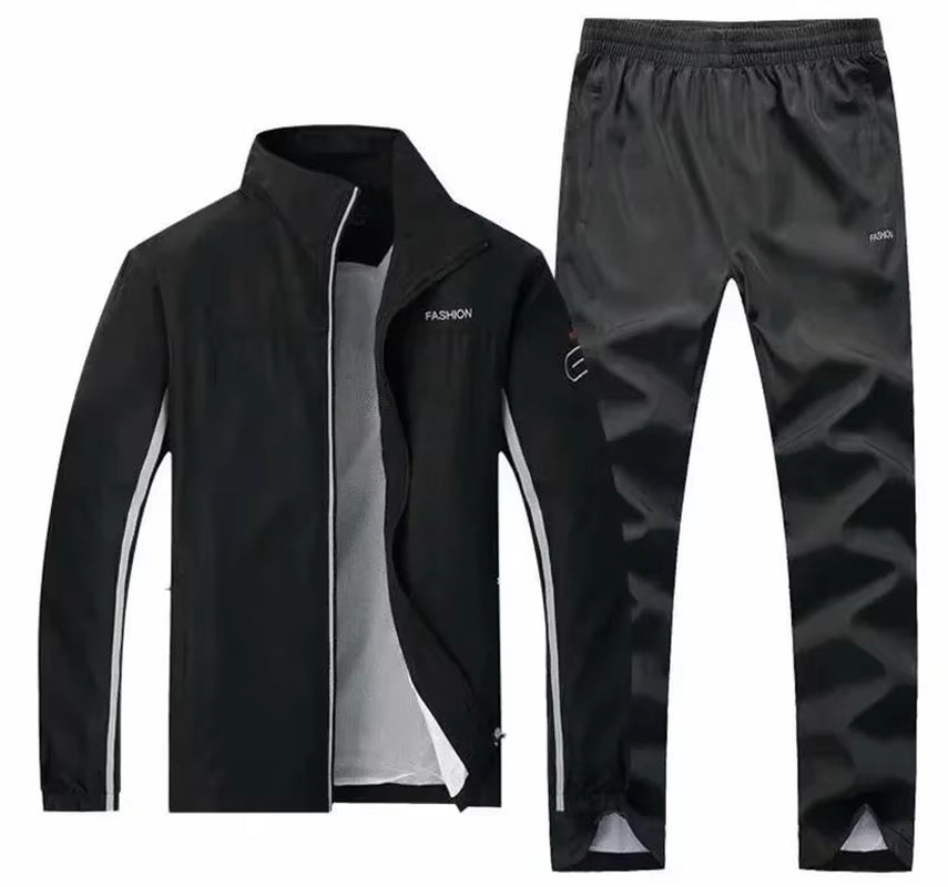 Spring Autumn Men'S Sportswear 2 Pieces Sets Outdoor Work Out Sports Suit Jacket+Pant Sweatsuit Joggers Gym Basketball Tracksuit