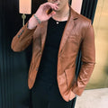 Dress Suit Coat Men'S Jackets Men'S Business Leather Jackets Men'S Pu Blazers New Korean Style Slim Thin Trend Leather Jackets
