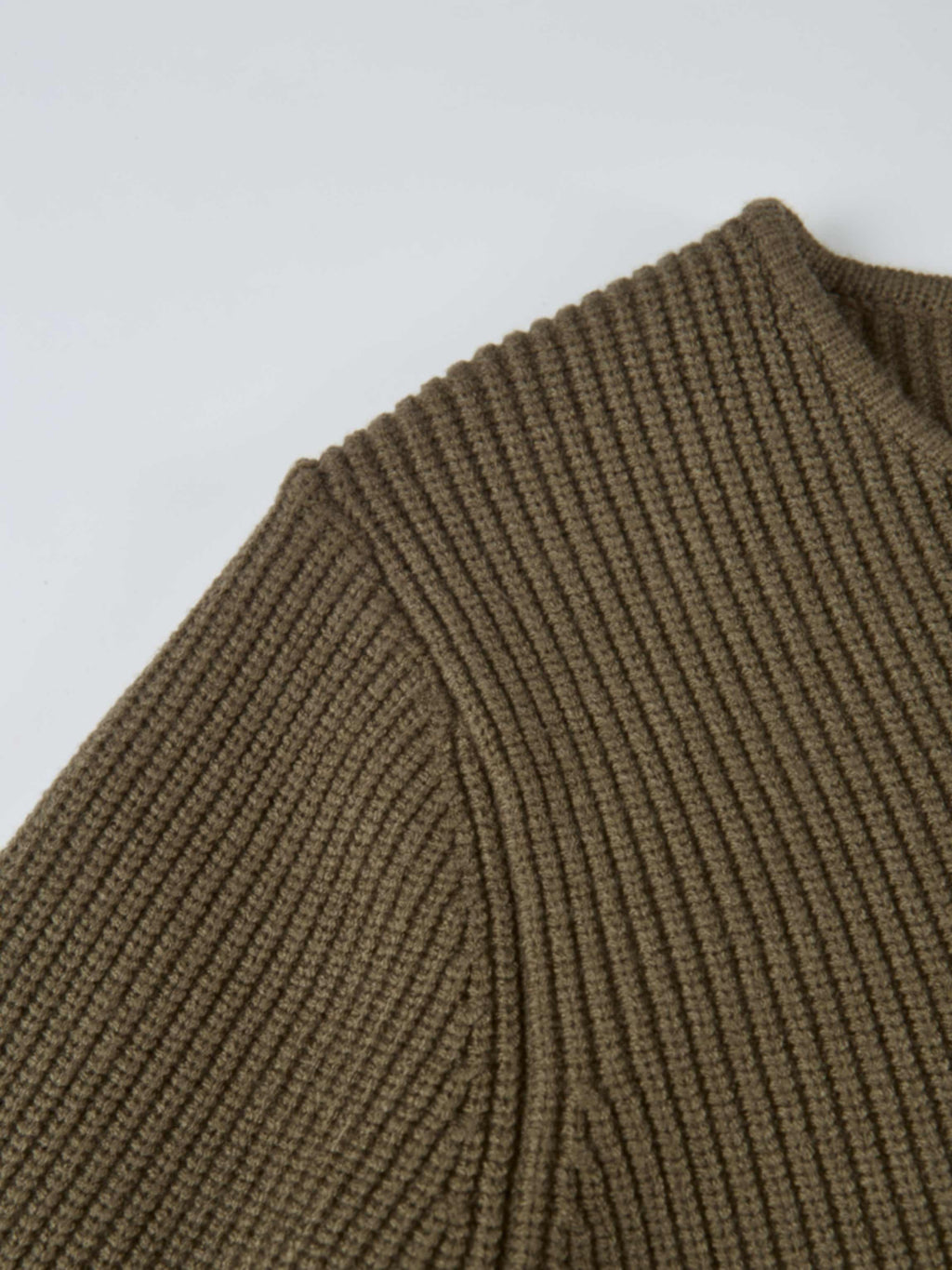 Boxy Crew Neck Button Down Cardigan - Olive-3